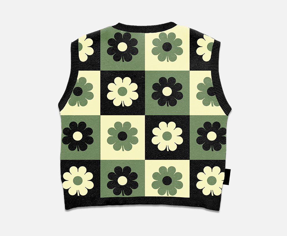 flower knit vest