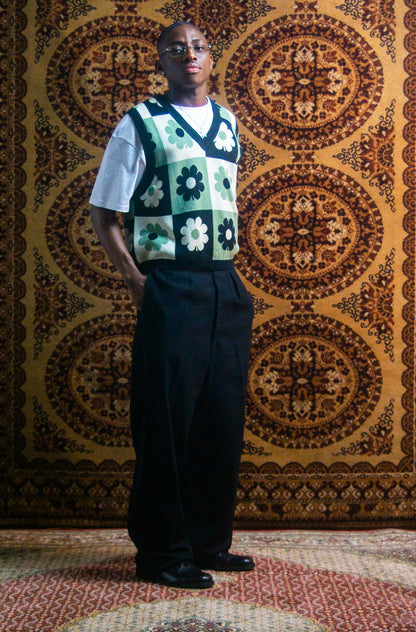 flower knit vest
