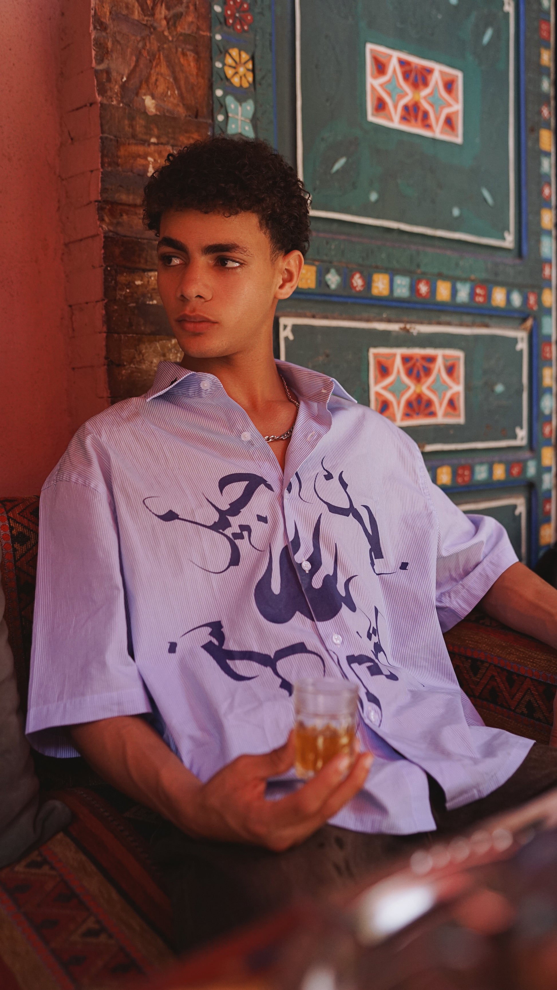Kifesh striped blue shirt