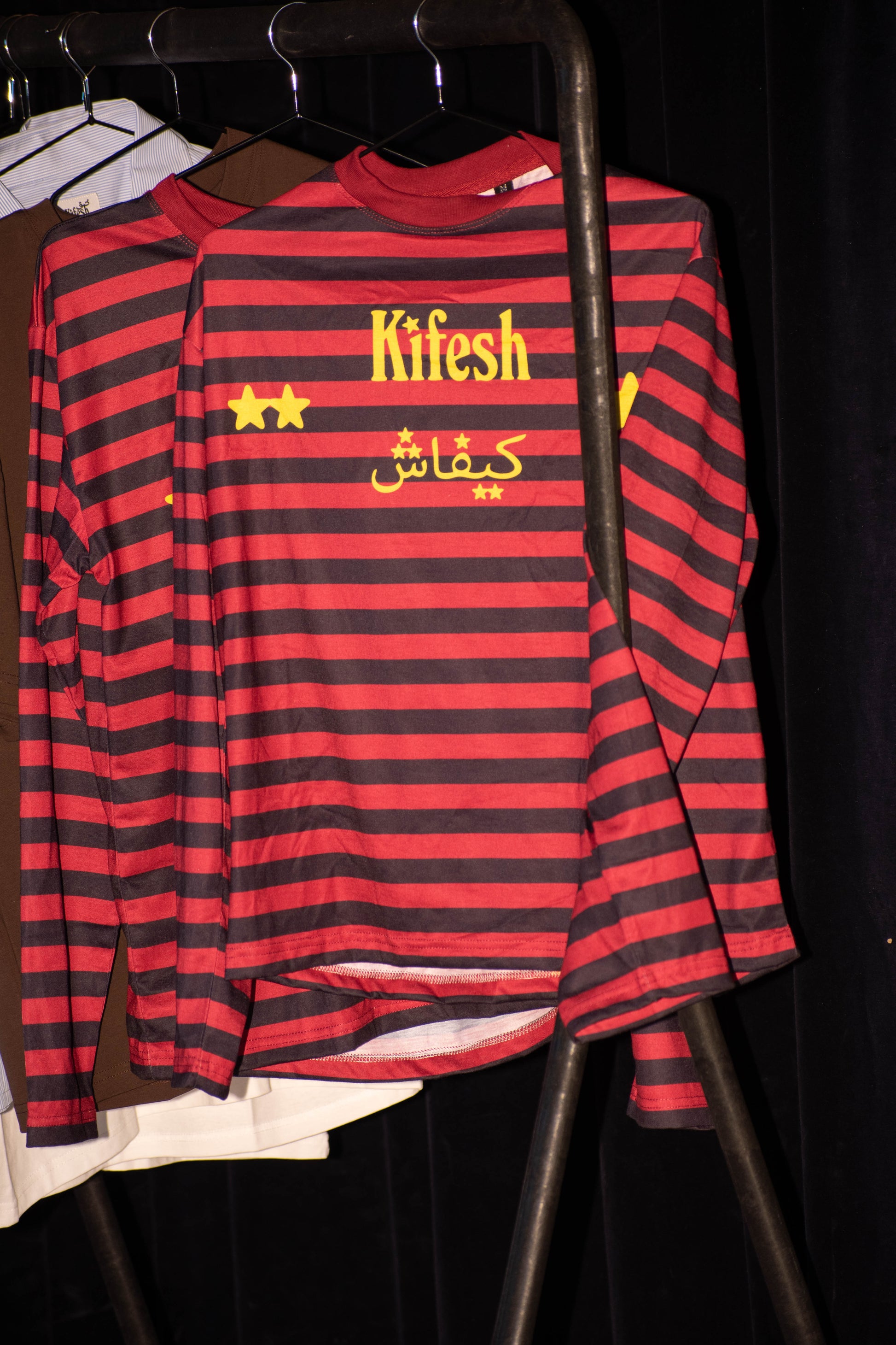 kifesh black & red striped longsleeve