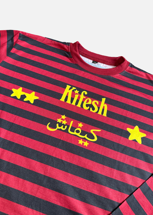 kifesh black & red striped longsleeve