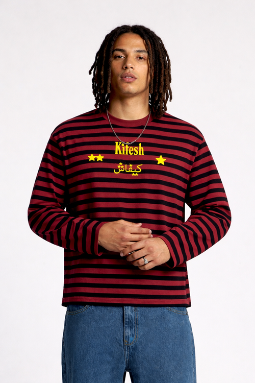 kifesh black & red striped longsleeve