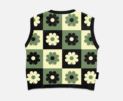 flower knit vest