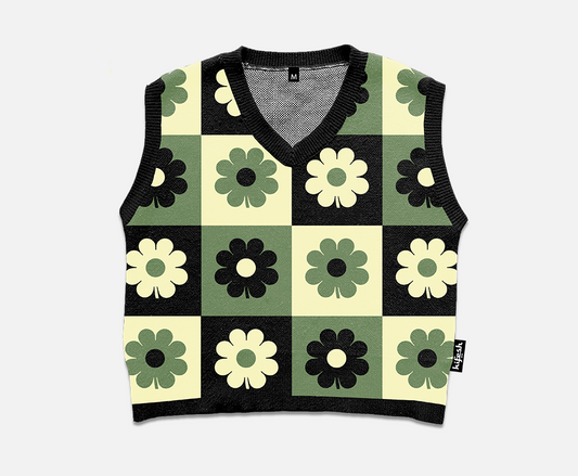 flower knit vest